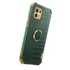 For Xiaomi Mi 11 6D Electroplated TPU Crocodile Pattern Magnetic Leather Case with Ring Holder (Green) - 2