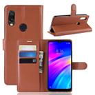 Litchi Texture Horizontal Flip Leather Case for Xiaomi Redmi 7, with Wallet & Holder & Card Slots (Brown) - 1