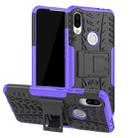 Tire Texture TPU+PC Shockproof Protective Case for Xiaomi Redmi 7, with Holder (Purple) - 1