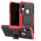 Tire Texture TPU+PC Shockproof Protective Case for Xiaomi Redmi 7, with Holder (Red) - 1