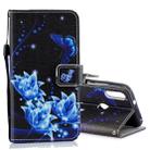 Blue Folwer Pattern Horizontal Flip Leather Case for Xiaomi Mi Play, with Holder & Card Slots & Wallet - 1