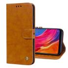 Business Style Oil Wax Texture Horizontal Flip Leather Case for Xiaomi Mi 8, with Holder & Card Slots & Wallet (Brown) - 1