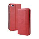 Magnetic Buckle Retro Texture Horizontal Flip Leather Case for Xiaomi Redmi Go, with Holder & Card Slots & Wallet (Red) - 1