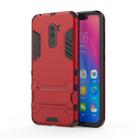 Shockproof PC + TPU  Case for Xiaomi Pocophone F1, with Holder (Red) - 1