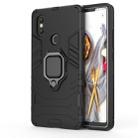 PC + TPU Shockproof Protective Case with Magnetic Ring Holder for Xiaomi Mi 8 SE(Black) - 1