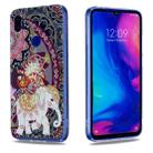 High Transparent Painted Flower Elephant Pattern TPU Case for Xiaomi Redmi Note 7 / Redmi Note 7 Pro - 1