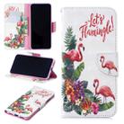 3D Colored Drawing English Flamingo Pattern Horizontal Flip Leather Case for Xiaomi Redmi Note 7 / Redmi Note 7 Pro, with Holder & Card Slots & Wallet - 1
