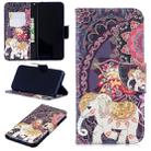 Colored Drawing Flower Elephant Pattern Horizontal Flip Leather Case for Xiaomi Redmi Note 7 / Redmi Note 7 Pro, with Holder & Card Slots & Wallet - 1