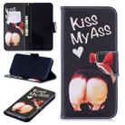 Colored Drawing Kiss My Ass Pattern Horizontal Flip Leather Case for Xiaomi Redmi Note 7 / Redmi Note 7 Pro, with Holder & Card Slots & Wallet - 1