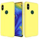 Solid Color Liquid Silicone Dropproof Protective Case for Xiaomi Mi Mix 3 (Yellow) - 1