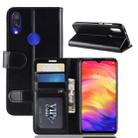 R64 Texture Single Fold Horizontal Flip Leather Case for Xiaomi Redmi Note 7, with Holder & Wallet & Card Slots & Photo Frame (Black) - 1