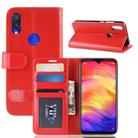 R64 Texture Single Fold Horizontal Flip Leather Case for Xiaomi Redmi Note 7, with Holder & Wallet & Card Slots & Photo Frame (Red) - 1