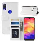 R64 Texture Single Fold Horizontal Flip Leather Case for Xiaomi Redmi Note 7, with Holder & Wallet & Card Slots & Photo Frame (White) - 1