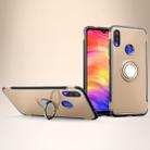 Magnetic Armor Protective Case for Xiaomi Redmi Note 7, with 360 Degree Rotation Ring Holder (Gold) - 1