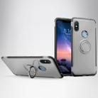 Magnetic Armor Protective Case for Xiaomi Redmi Note 6, with 360 Degree Rotation Ring Holder (Silver) - 1