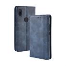 Magnetic Buckle Retro Texture Horizontal Flip Leather Case for Xiaomi Mi Play, with Holder & Card Slots & Wallet (Blue) - 1