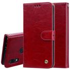 Business Style Oil Wax Texture Horizontal Flip Leather Case for Xiaomi Redmi 7, with Holder & Card Slots & Wallet (Red) - 1