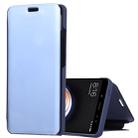 Mirror Clear View Horizontal Flip PU Leather Case for Xiaomi Redmi Note 5 Pro, with Holder (Blue) - 1