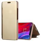 Mirror Clear View Horizontal Flip PU Leather Case for Xiaomi Mi 8, with Holder (Gold) - 1
