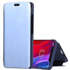 Mirror Clear View Horizontal Flip PU Leather Case for Xiaomi Mi 8, with Holder (Blue) - 1
