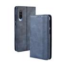 Magnetic Buckle Retro Texture Horizontal Flip Leather Case for Xiaomi Mi 9, with Holder & Card Slots & Wallet(Blue) - 1