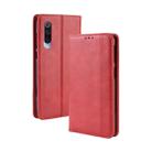 Magnetic Buckle Retro Texture Horizontal Flip Leather Case for Xiaomi Mi 9, with Holder & Card Slots & Wallet(Red) - 1