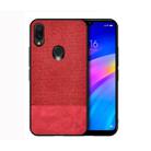 Shockproof Splicing PU + Cloth Protective Case for Xiaomi Redmi 7 (Red) - 1