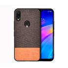 Shockproof Splicing PU + Cloth Protective Case for Xiaomi Redmi 7 (Brown) - 1