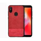 Shockproof Splicing PU + Cloth Protective Case for Xiaomi Redmi 6 Pro (Red) - 1