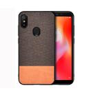 Shockproof Splicing PU + Cloth Protective Case for Xiaomi Redmi 6 Pro (Brown) - 1