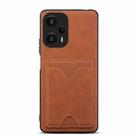 Denior PU Back Cover Card Slot Holder Phone Case For Xiaomi Redmi Note 12 Turbo / Poco F5 (Brown) - 1