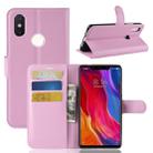 Litchi Texture Horizontal Flip Leather Case for Xiaomi Mi 8 SE, with Wallet & Holder & Card Slots (Pink) - 1