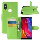 Litchi Texture Horizontal Flip Leather Case for Xiaomi Mi 8 SE, with Wallet & Holder & Card Slots (Green) - 1
