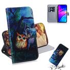 Oil Painting Owl Pattern Coloured Drawing Horizontal Flip Leather Case for Xiaomi Redmi 7, with Holder & Card Slots & Wallet - 1