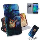 Oil Painting Owl Pattern Coloured Drawing Horizontal Flip Leather Case for Xiaomi Redmi Go, with Holder & Card Slots & Wallet - 1