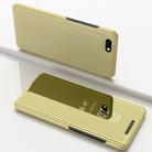 Electroplating Mirror Horizontal Flip Leather Case for Xiaomi Redmi Go , with Holder (Gold) - 1