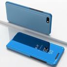 Electroplating Mirror Horizontal Flip Leather Case for Xiaomi Redmi Go , with Holder (Sky Blue) - 1