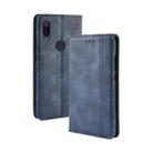 Magnetic Buckle Retro Crazy Horse Texture Horizontal Flip Leather Case for Xiaomi Redmi 7, with Holder & Card Slots & Photo Frame (Blue) - 1