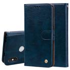 Business Style Oil Wax Texture Horizontal Flip Leather Case for Xiaomi Redmi S2, with Holder & Card Slots & Wallet (Blue) - 1