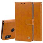 Business Style Oil Wax Texture Horizontal Flip Leather Case for Xiaomi Redmi Note 5 Pro, with Holder & Card Slots & Wallet (Brown) - 1