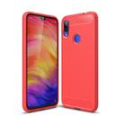 Brushed Texture Carbon Fiber TPU Case for Xiaomi Redmi Note 7 / Redmi Note 7 Pro(Red) - 1