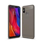 Brushed Texture Carbon Fiber Shockproof TPU Case for Xiaomi Mi 8 (Grey) - 1