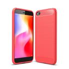 Brushed Texture Carbon Fiber Shockproof TPU Case for Xiaomi RedMi Go(Red) - 1