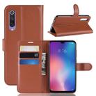 Litchi Texture Horizontal Flip Leather Case for Xiaomi Mi9 SE, with Wallet & Holder & Card Slots(Brown) - 1