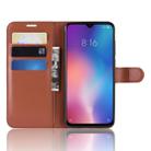 Litchi Texture Horizontal Flip Leather Case for Xiaomi Mi9 SE, with Wallet & Holder & Card Slots(Brown) - 2