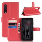 Litchi Texture Horizontal Flip Leather Case for Xiaomi Mi9, with Wallet & Holder & Card Slots(Red) - 1