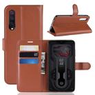 Litchi Texture Horizontal Flip Leather Case for Xiaomi Mi9, with Wallet & Holder & Card Slots(Brown) - 1