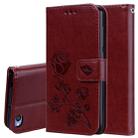 Rose Embossed Horizontal Flip PU Leather Case for Xiaomi Redmi Go, with Holder & Card Slots & Wallet(Brown) - 1
