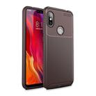 Beetle Shape Carbon Fiber Texture Shockproof TPU Case for Xiaomi Redmi Note 6(Brown) - 1