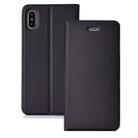 Ultra-thin Pressed Magnetic Card TPU+PU Leather Case for iPhone X / XS, with Card Slot & Holder (Black) - 1